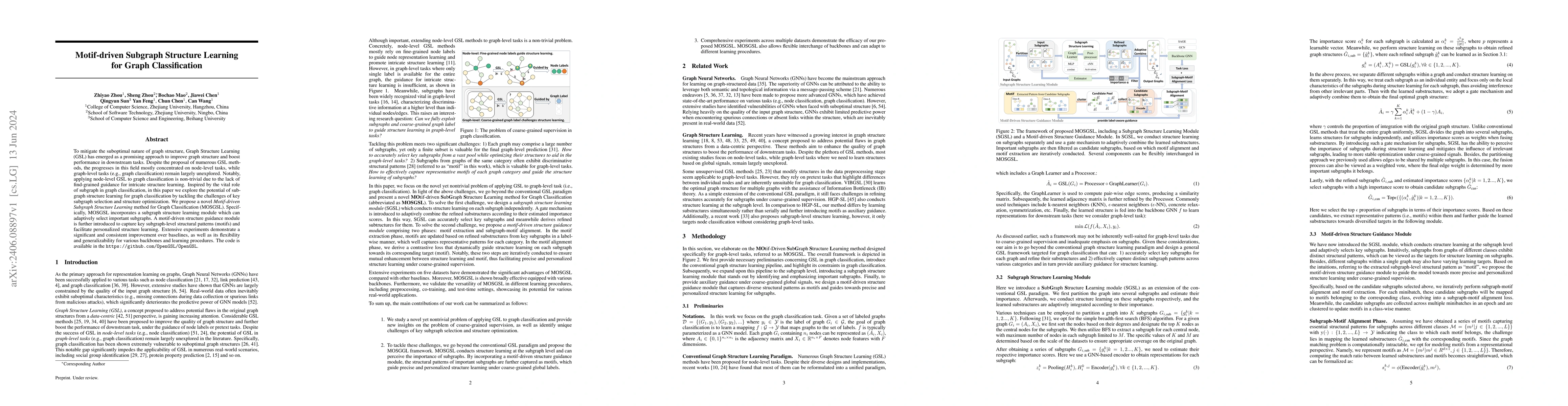 Thumbnail for Motif-driven Subgraph Structure Learning for Graph Classification