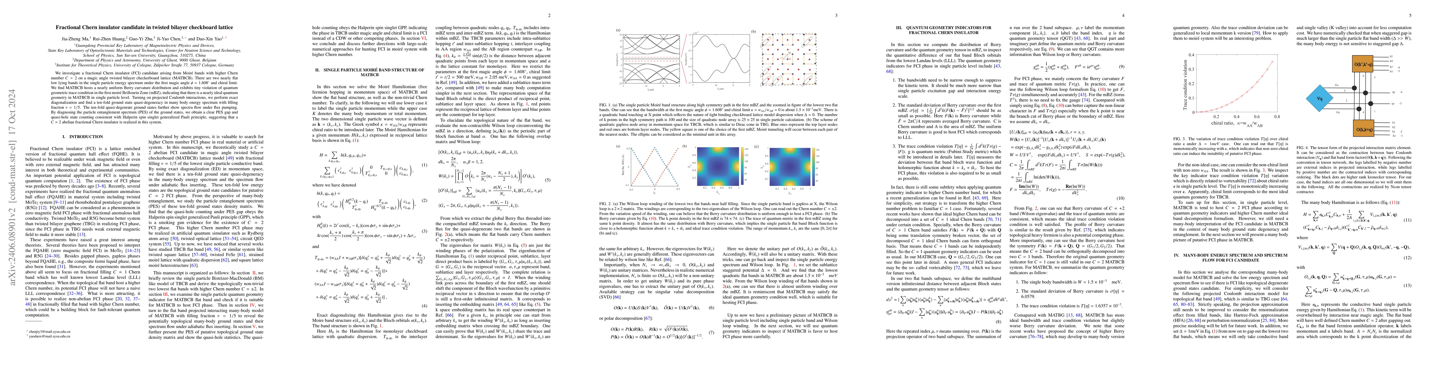 Thumbnail for Fractional Chern insulator candidate in twisted bilayer checkboard
  lattice