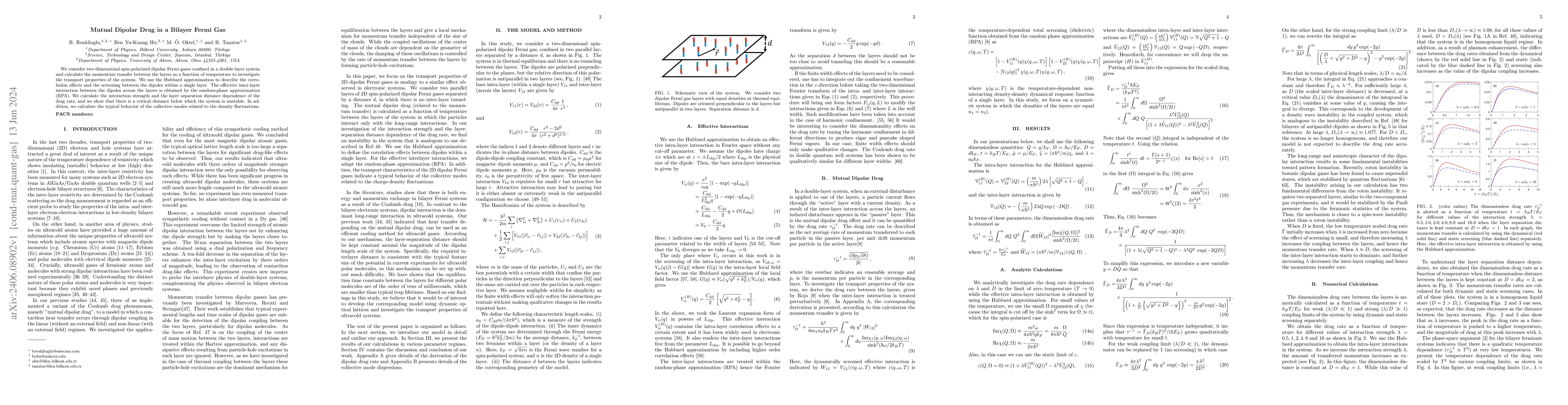 Thumbnail for Mutual dipolar drag in a bilayer Fermi gas