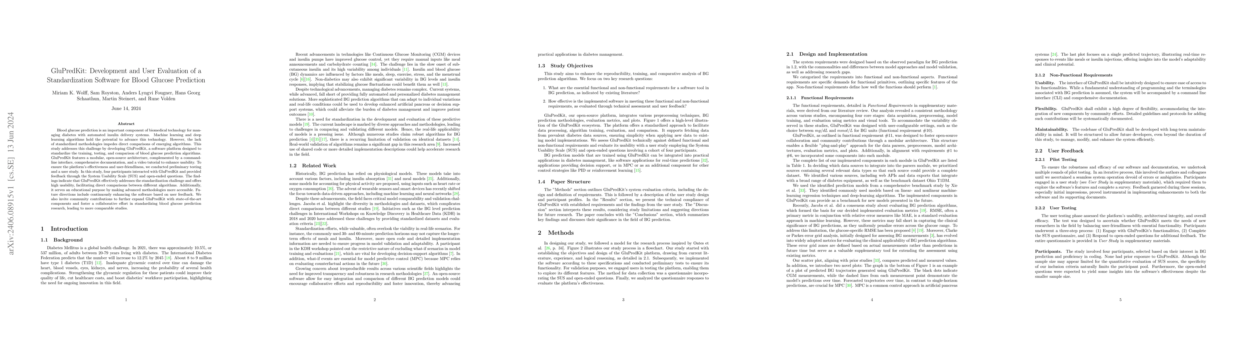 Thumbnail for GluPredKit: Development and User Evaluation of a Standardization
  Software for Blood Glucose Prediction