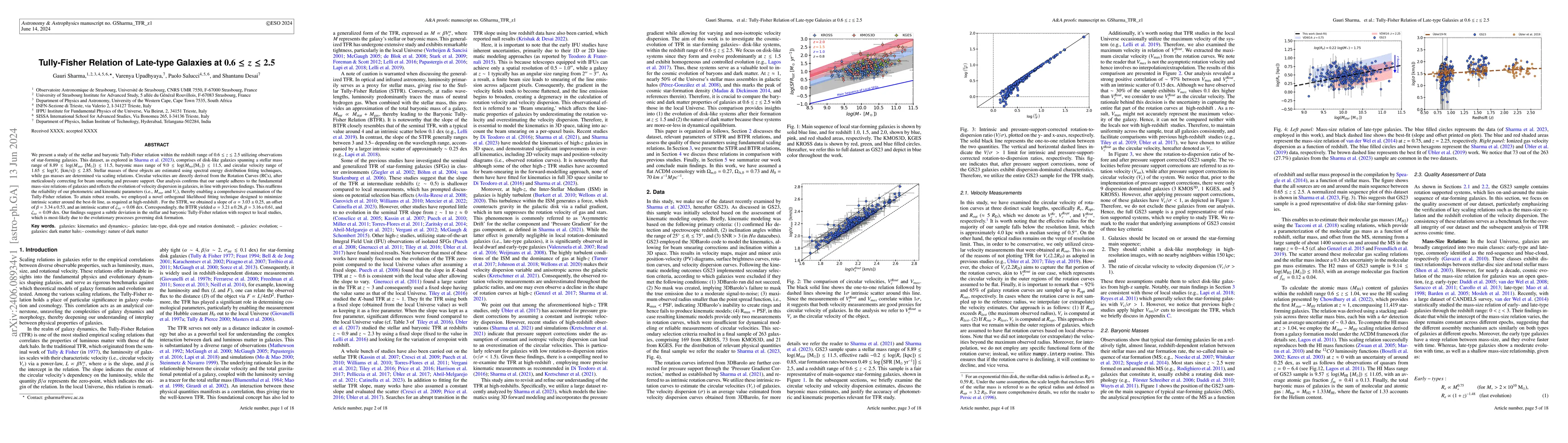 Thumbnail for Tully-Fisher Relation of Late-type Galaxies at $0.6 \leq z \leq 2.5$