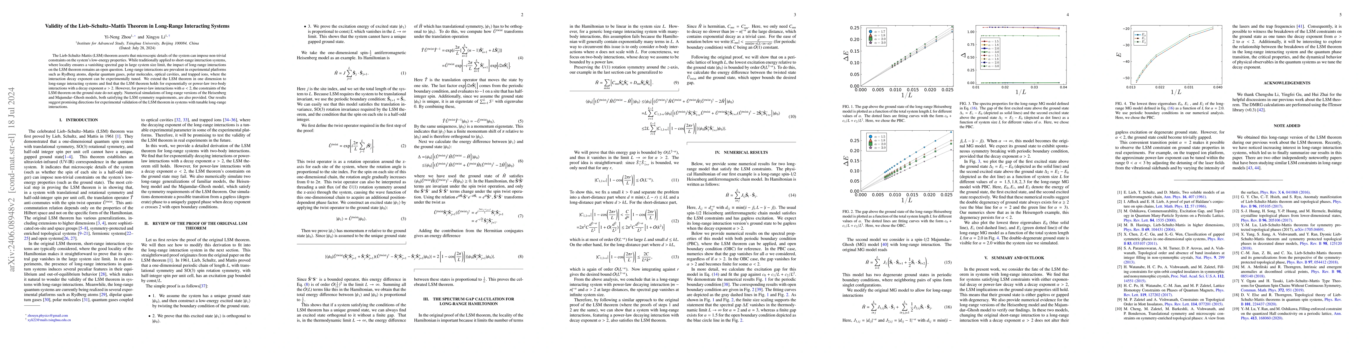 Thumbnail for Validity of the Lieb-Schultz-Mattis Theorem in Long-Range Interacting
  Systems