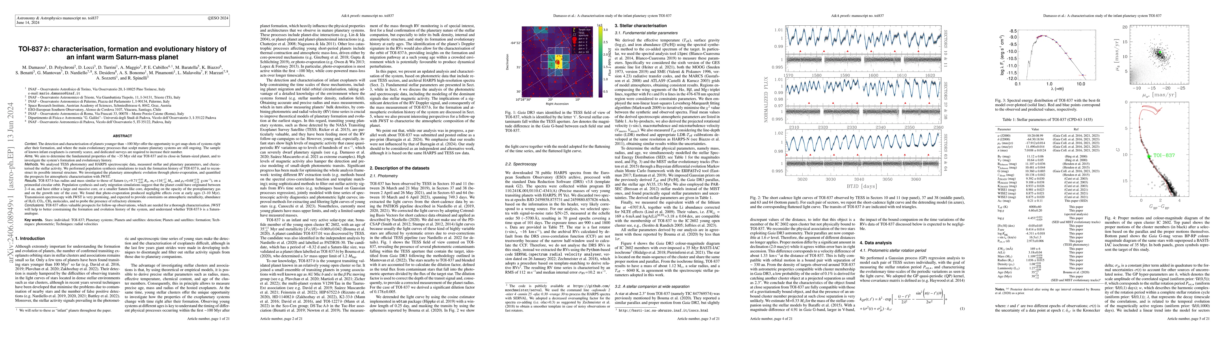 Thumbnail for TOI-837 b: characterisation, formation and evolutionary history of an
  infant warm Saturn-mass planet