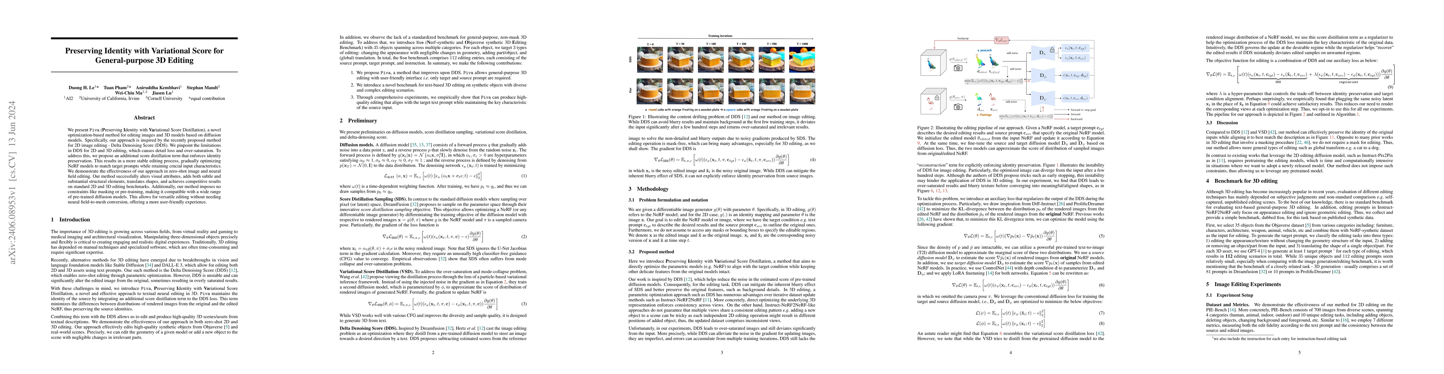 Thumbnail for Preserving Identity with Variational Score for General-purpose 3D
  Editing