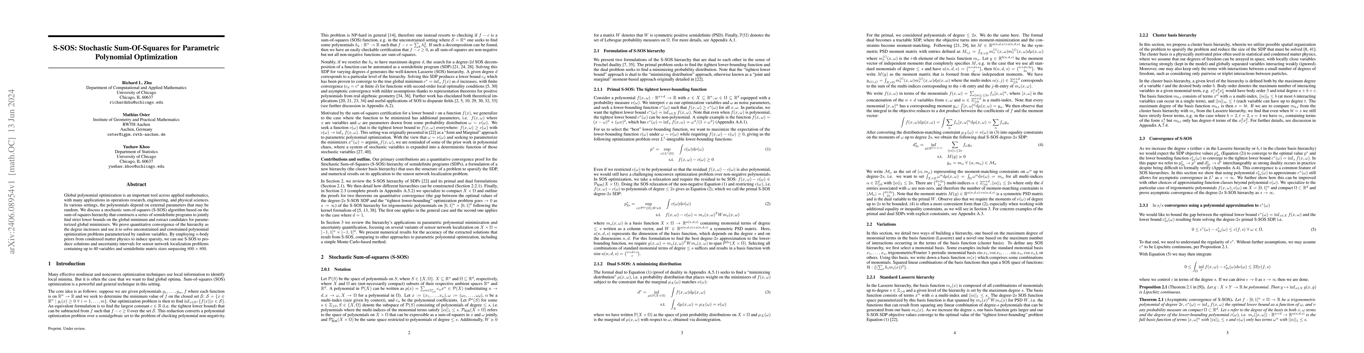 Thumbnail for S-SOS: Stochastic Sum-Of-Squares for Parametric Polynomial Optimization
