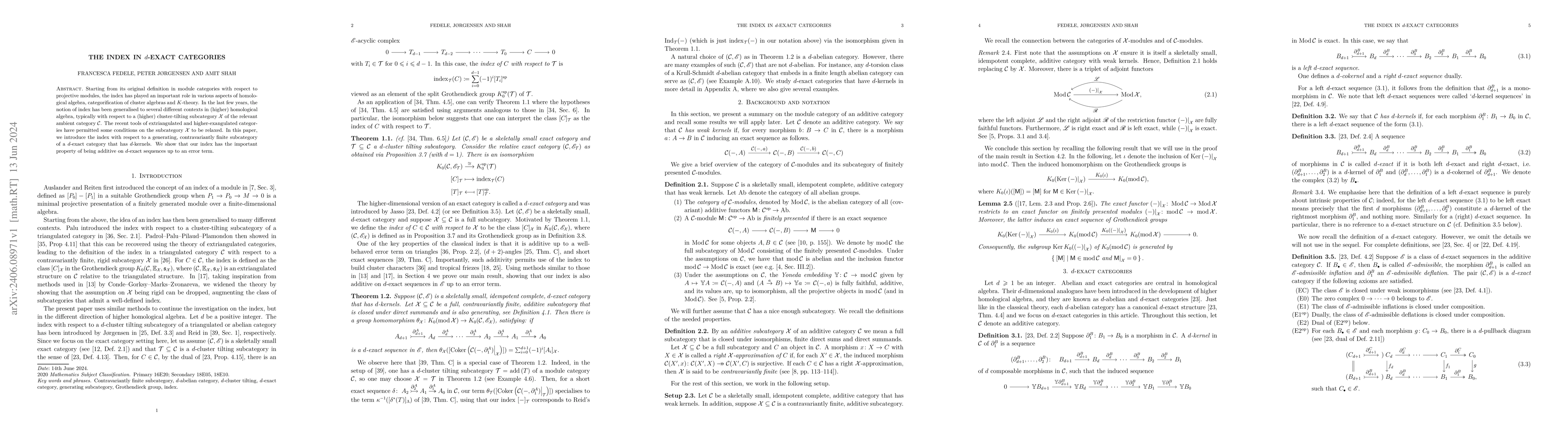 Thumbnail for The index in $d$-exact categories
