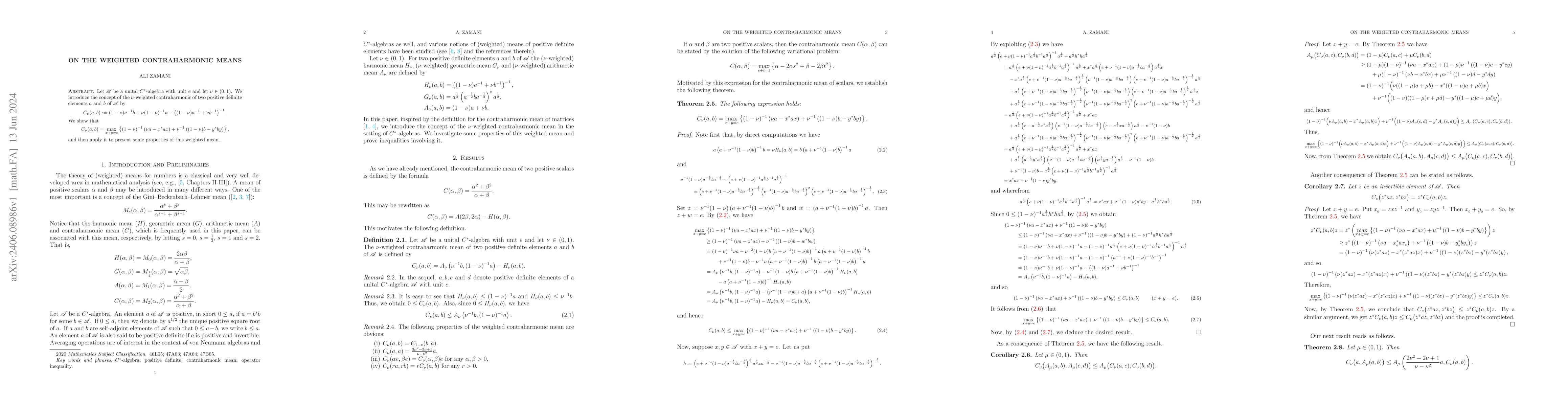 Thumbnail for On the weighted contraharmonic means