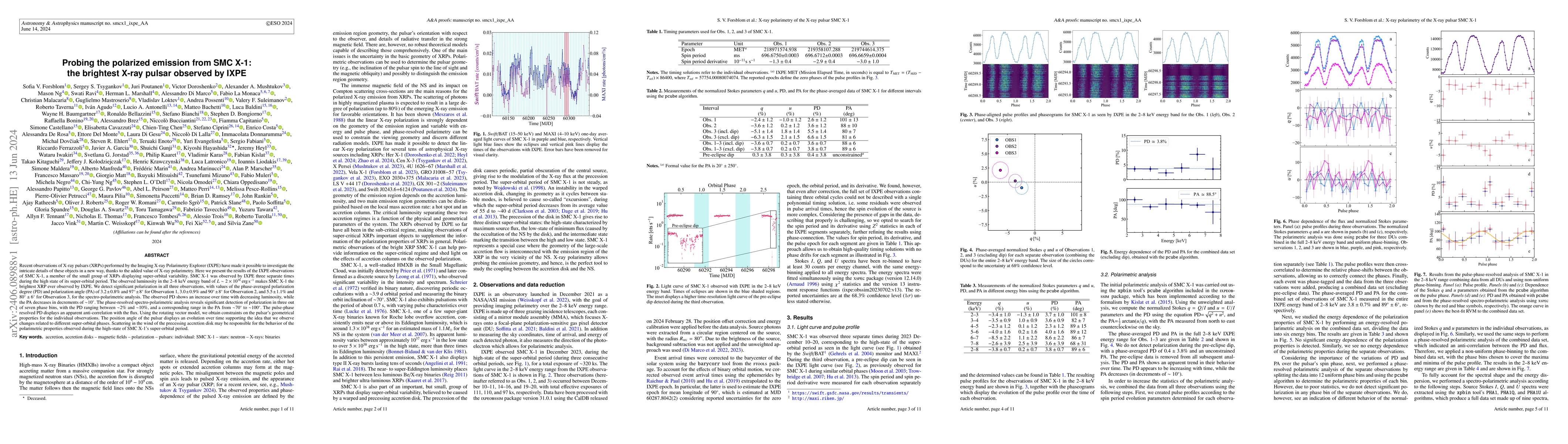 Thumbnail for Probing the polarized emission from SMC X-1: the brightest X-ray pulsar
  observed by IXPE