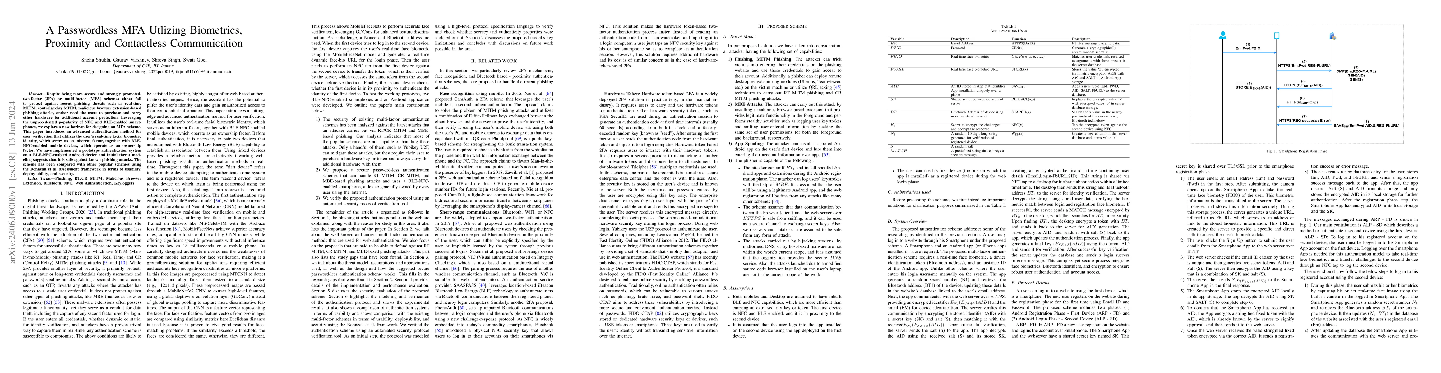 Thumbnail for A Passwordless MFA Utlizing Biometrics, Proximity and Contactless
  Communication