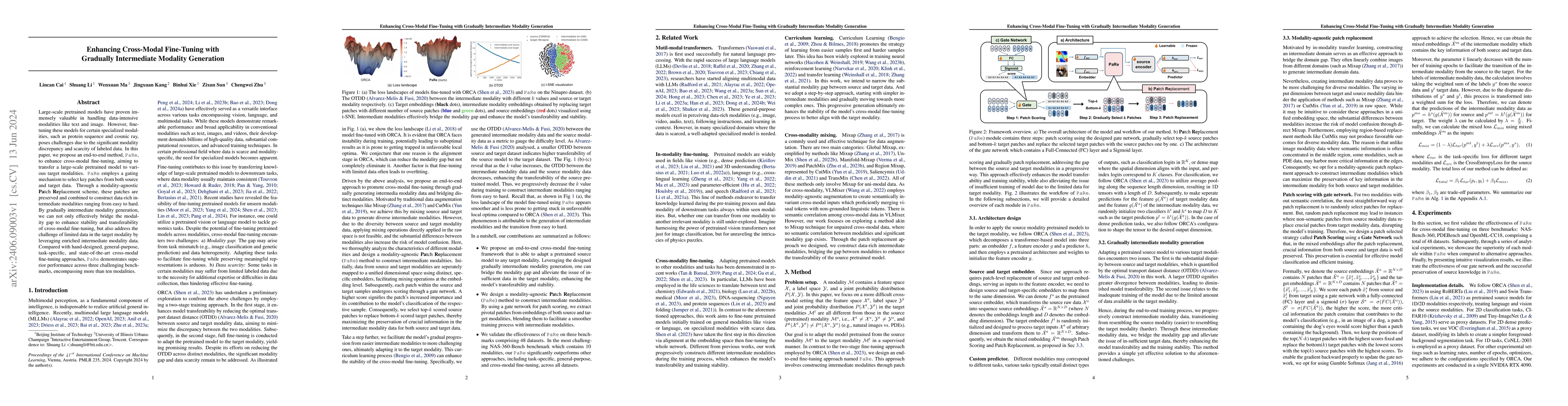 Thumbnail for Enhancing Cross-Modal Fine-Tuning with Gradually Intermediate Modality
  Generation