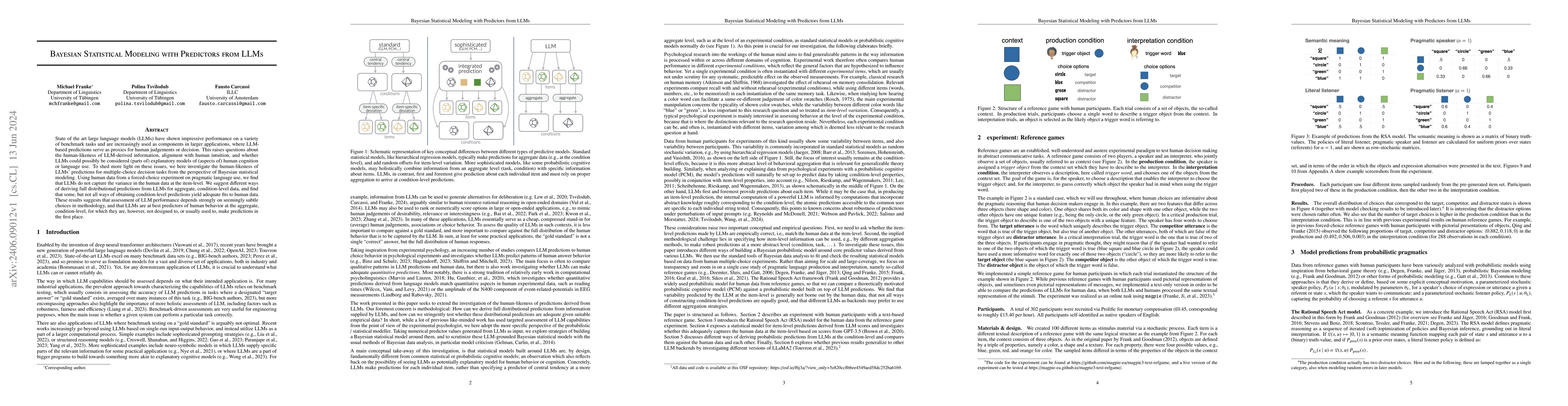 Thumbnail for Bayesian Statistical Modeling with Predictors from LLMs