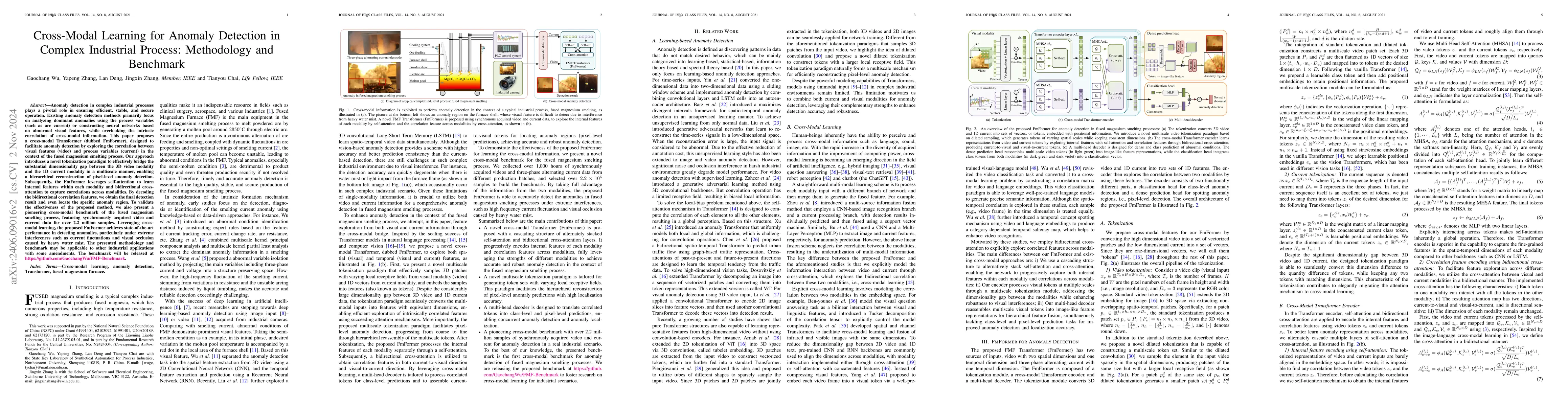Thumbnail for Cross-Modal Learning for Anomaly Detection in Fused Magnesium Smelting
  Process: Methodology and Benchmark