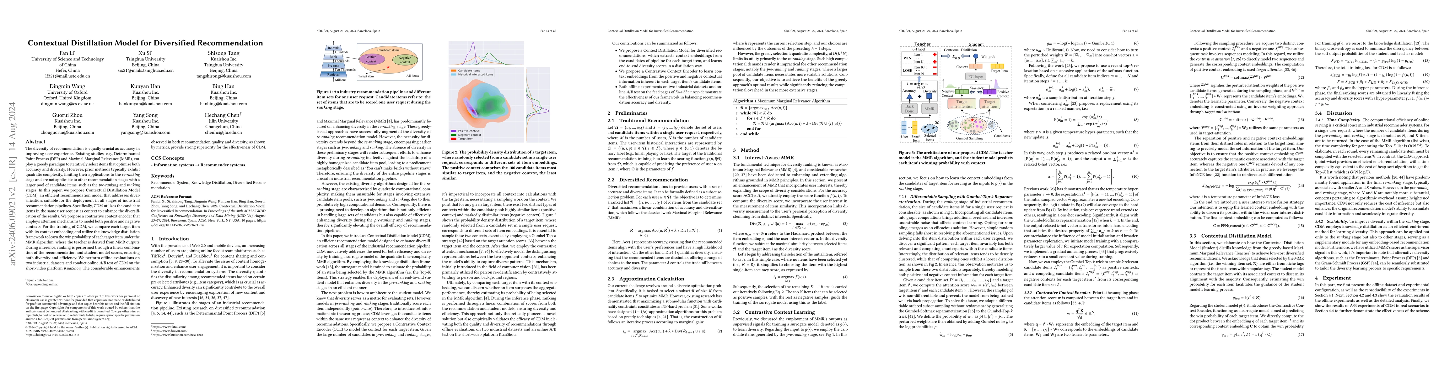 Thumbnail for Contextual Distillation Model for Diversified Recommendation