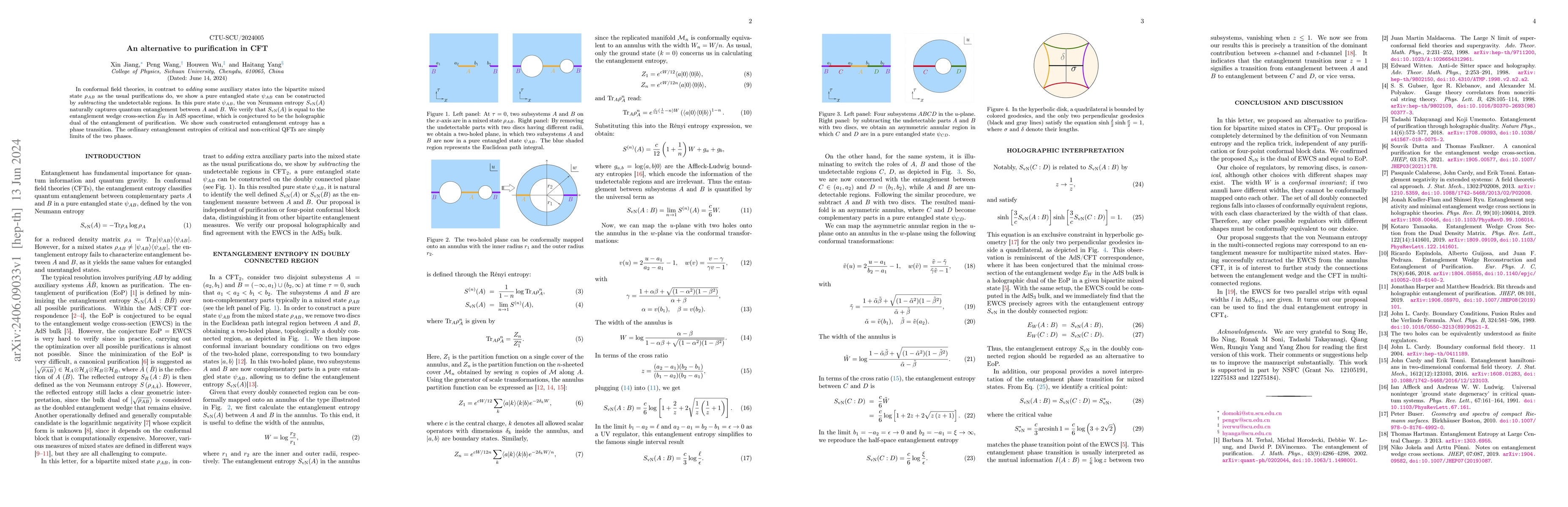 Thumbnail for An alternative to purification in CFT