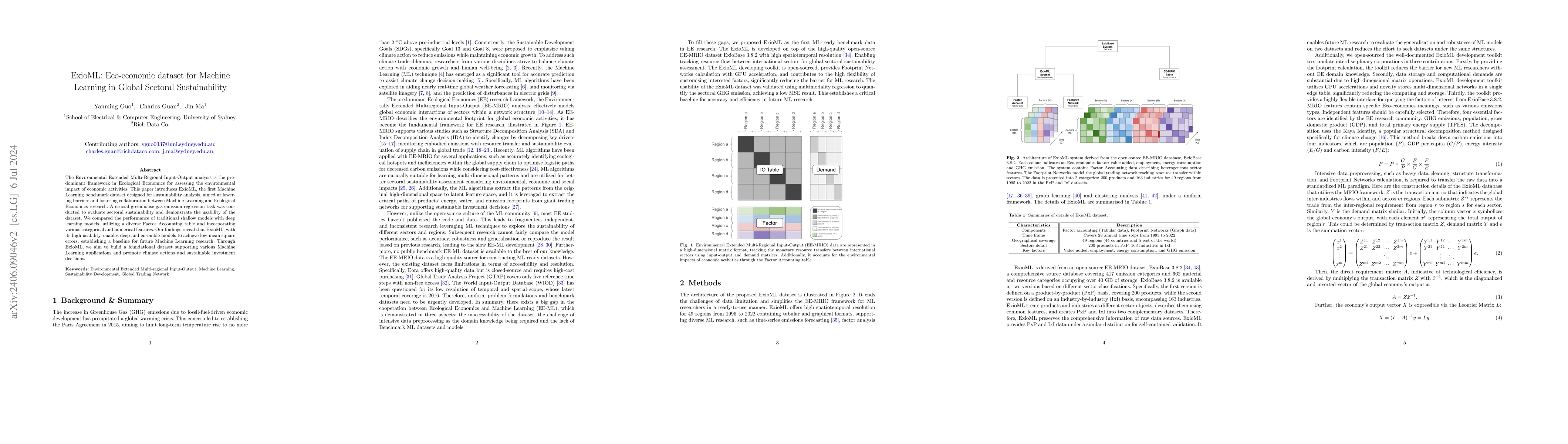 Thumbnail for ExioML: Eco-economic dataset for Machine Learning in Global Sectoral
  Sustainability