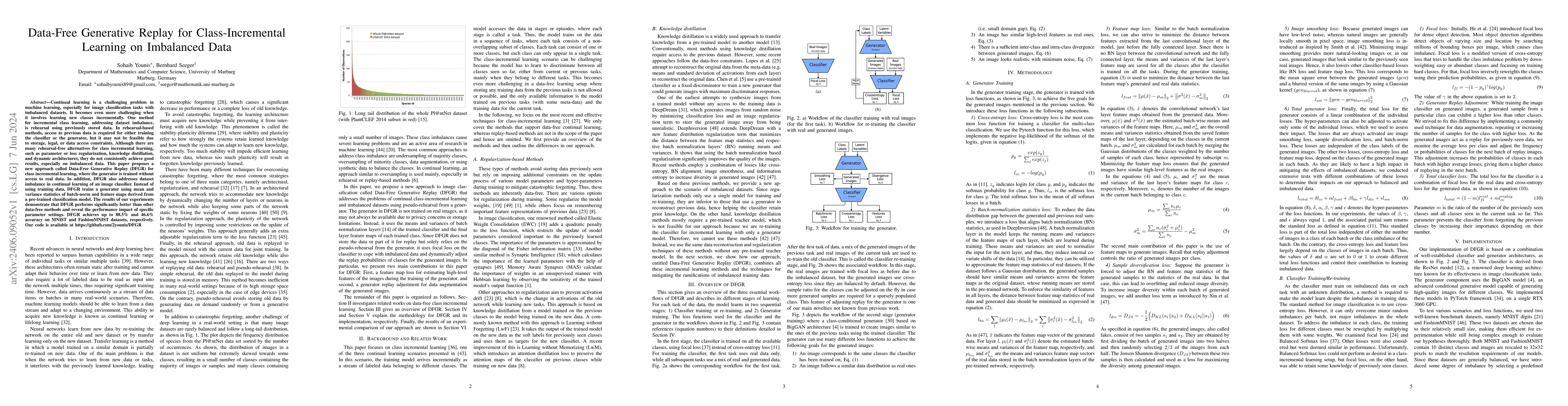 Thumbnail for Data-Free Generative Replay for Class-Incremental Learning on Imbalanced
  Data