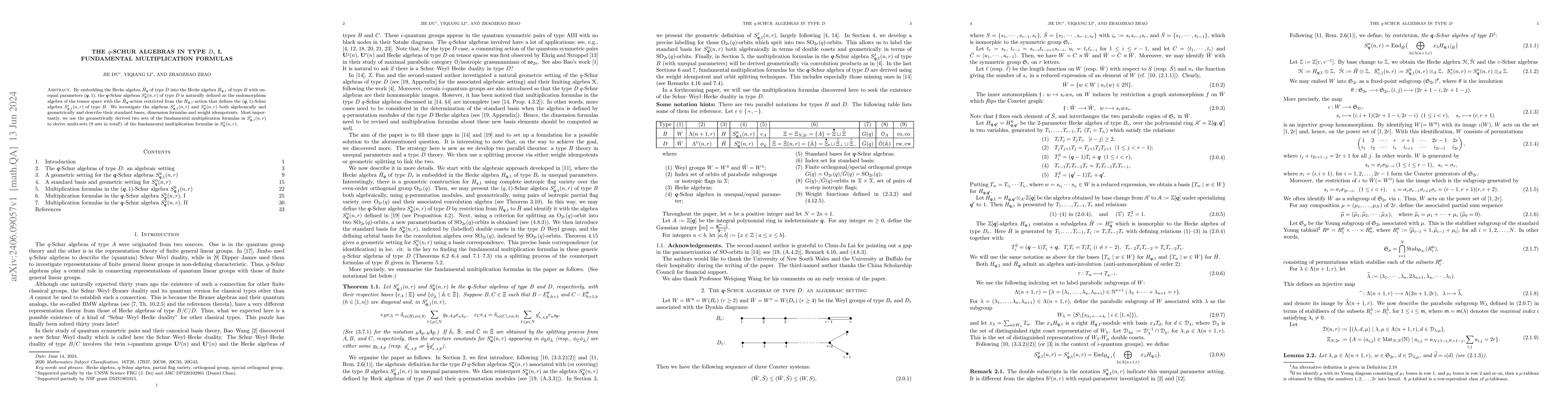 Thumbnail for The $q$-Schur algebras in type $D$, I, fundamental multiplication
  formulas