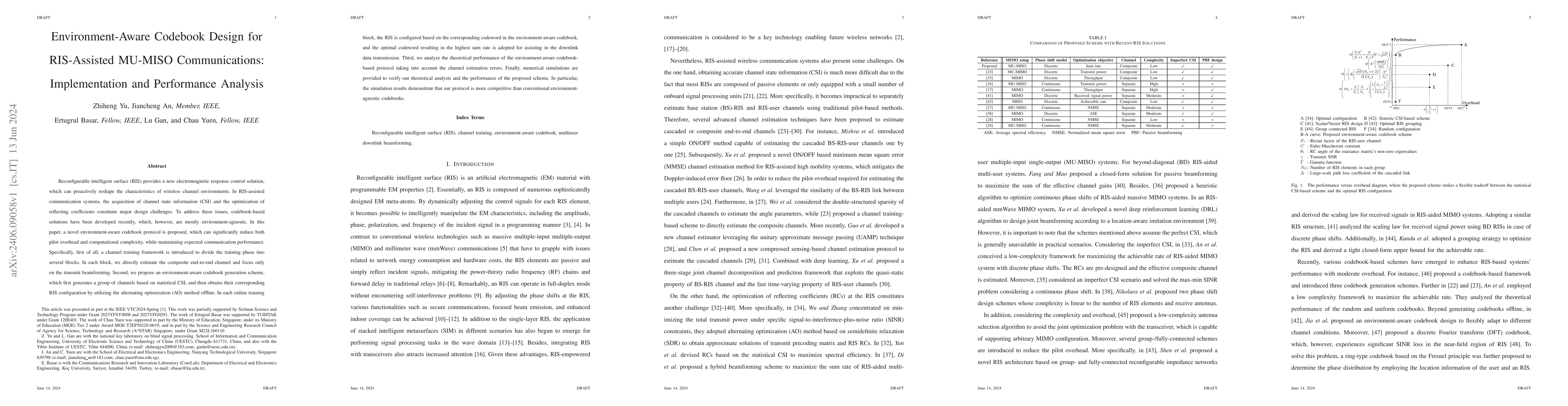 Thumbnail for Environment-Aware Codebook Design for RIS-Assisted MU-MISO
  Communications: Implementation and Performance Analysis