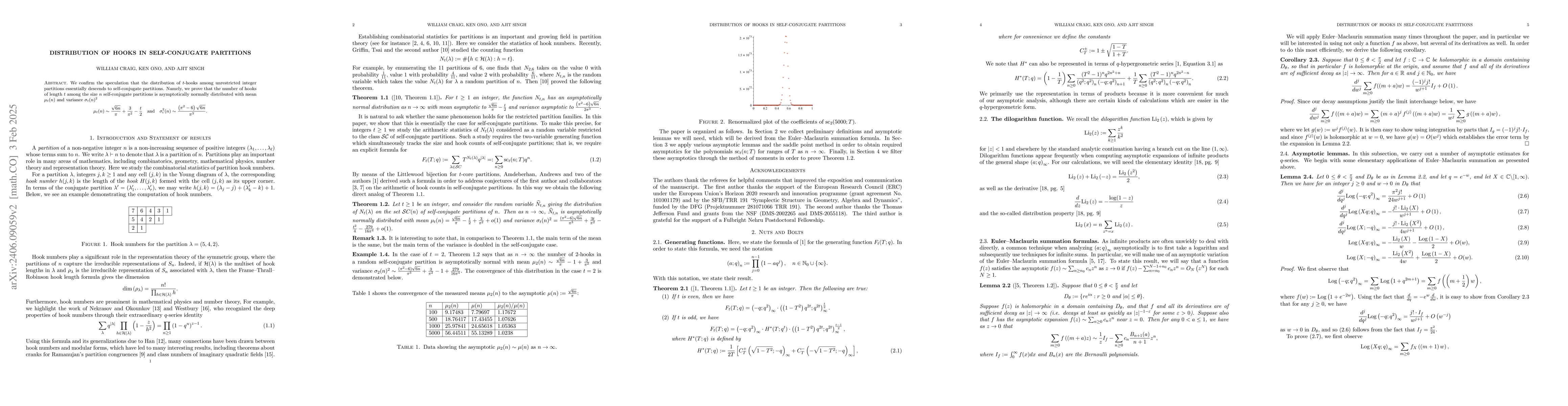 Thumbnail for Distribution of hooks in self-conjugate partitions