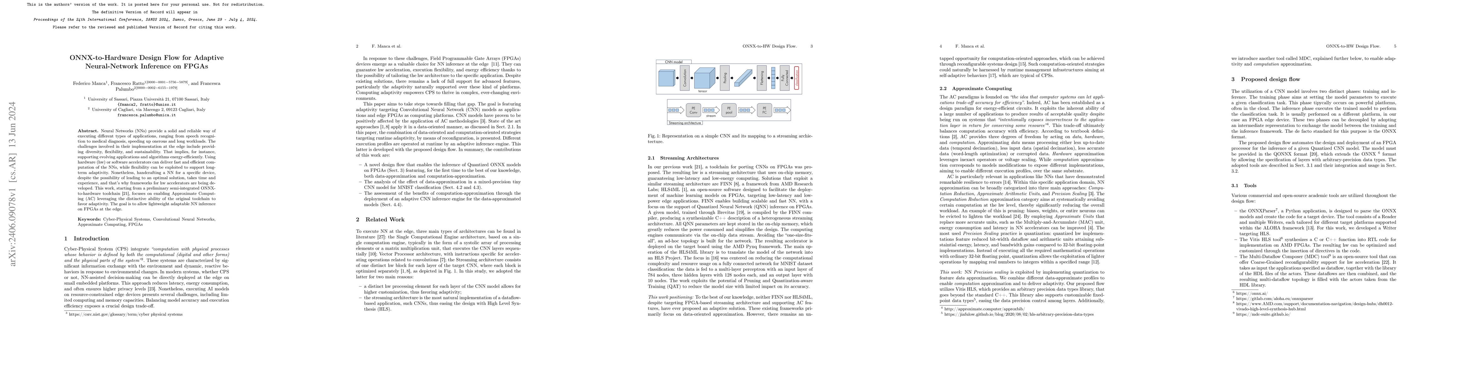 Thumbnail for ONNX-to-Hardware Design Flow for Adaptive Neural-Network Inference on
  FPGAs
