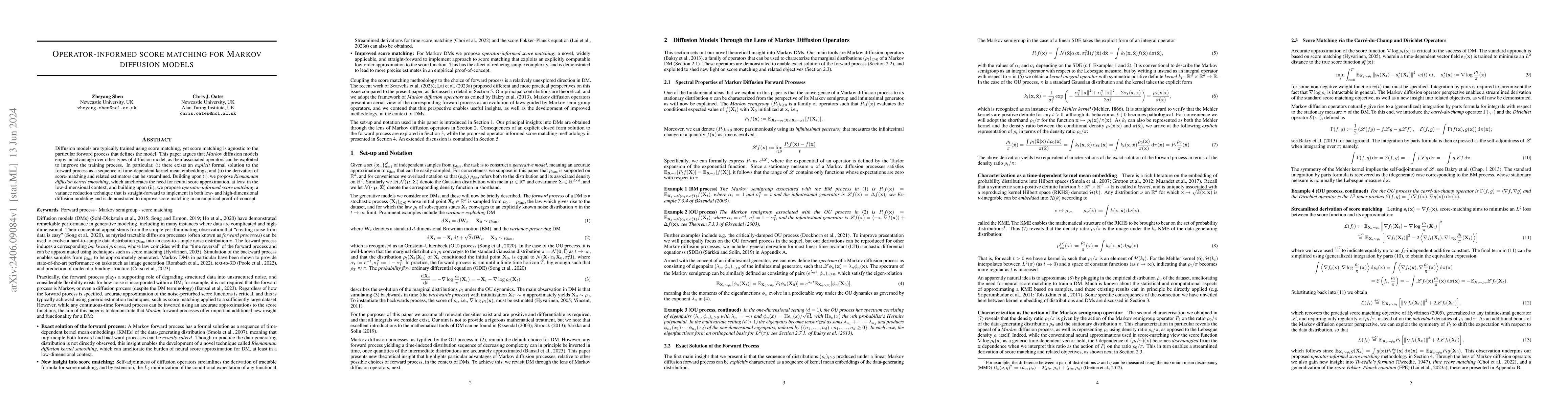 Thumbnail for Operator-informed score matching for Markov diffusion models