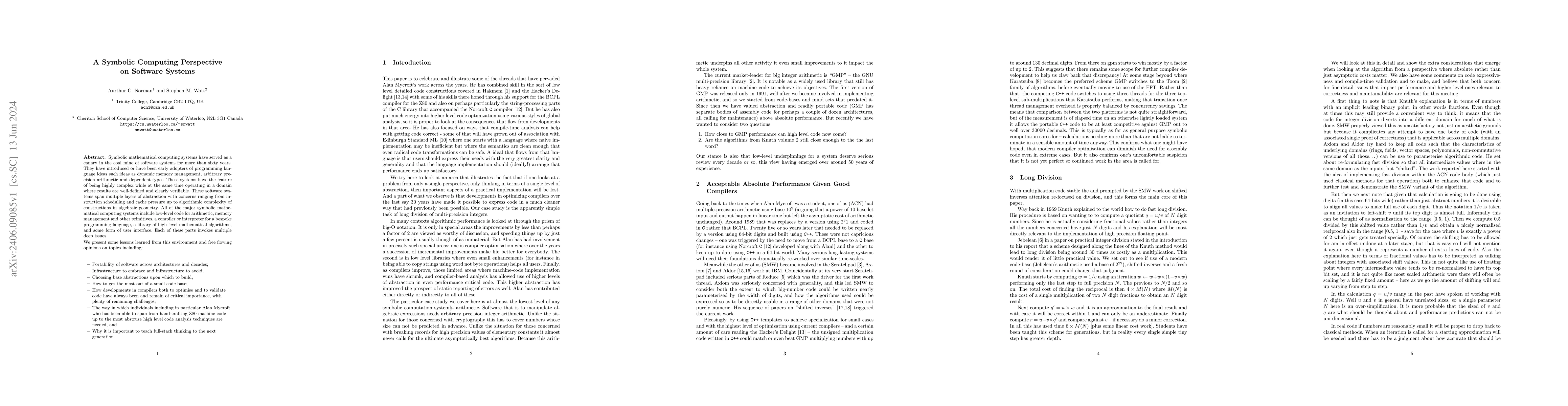 Thumbnail for A Symbolic Computing Perspective on Software Systems