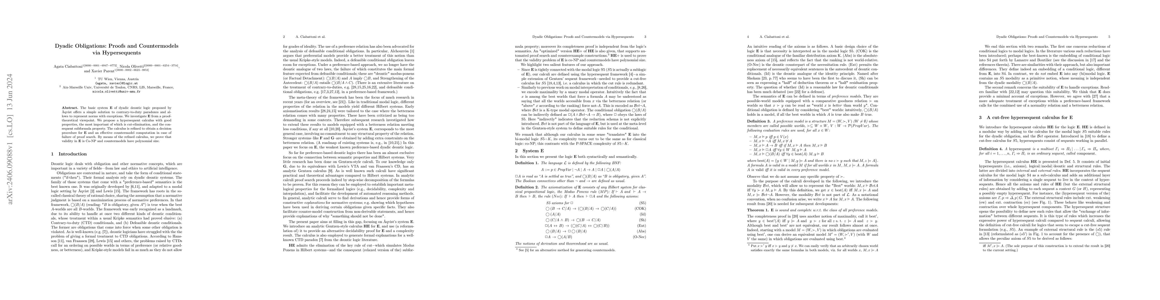Thumbnail for Dyadic obligations: proofs and countermodels via hypersequents