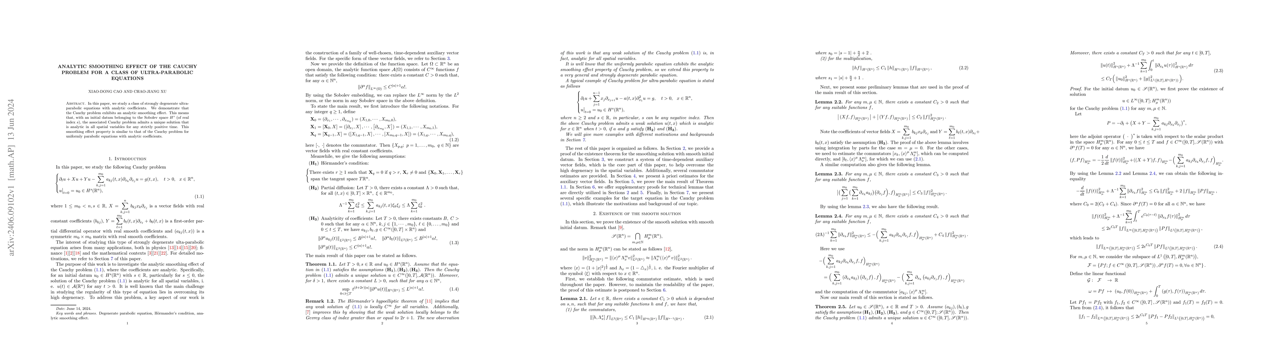 Thumbnail for Analytic smoothing effect of the Cauchy problem for a class of
  ultra-parabolic equations