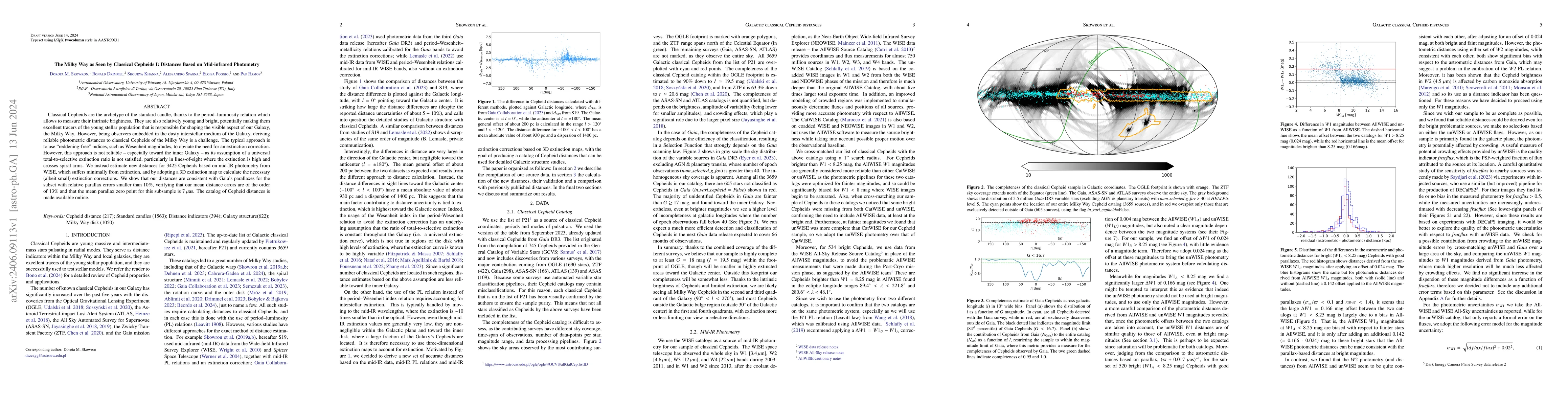 Thumbnail for The Milky Way as seen by Classical Cepheids I: distances based on
  mid-infrared photometry