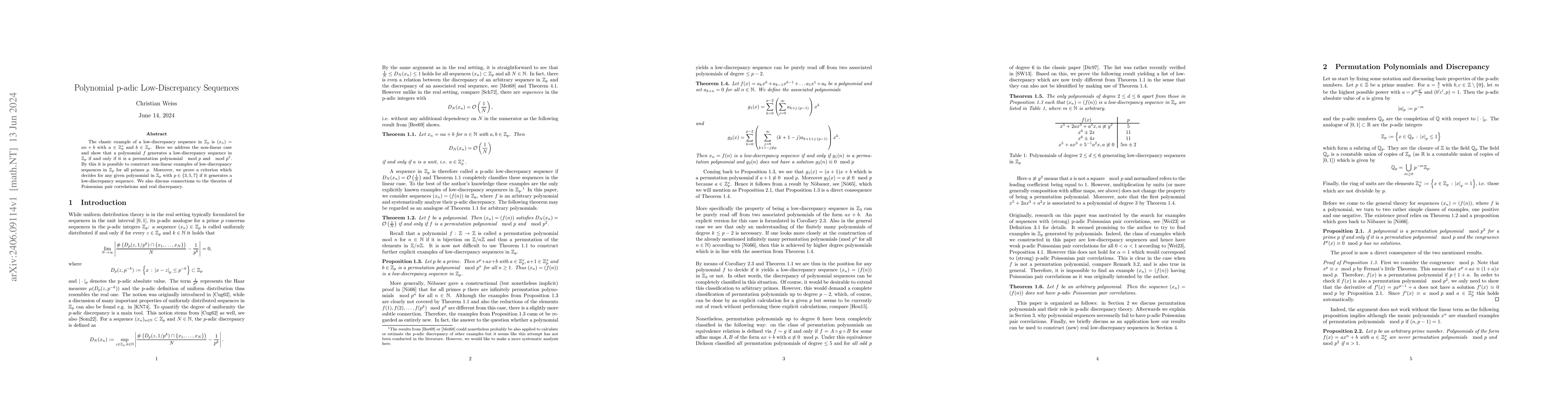 Thumbnail for Polynomial p-adic Low-Discrepancy Sequences