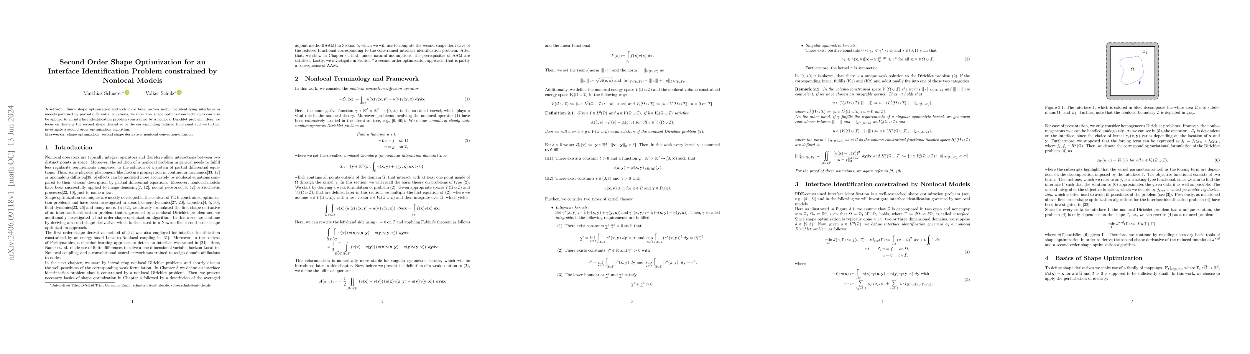Thumbnail for Second Order Shape Optimization for an Interface Identification Problem
  constrained by Nonlocal Models