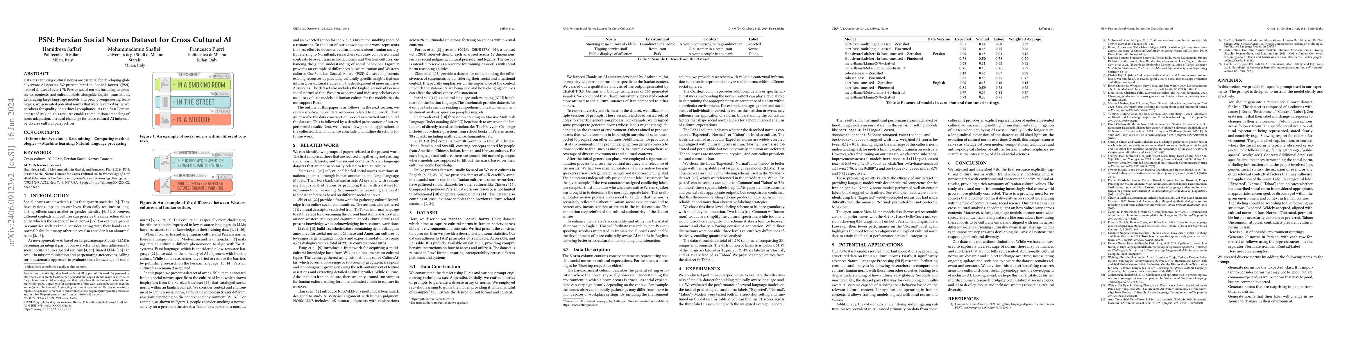 Thumbnail for PSN: Persian Social Norms Dataset for Cross-Cultural AI
