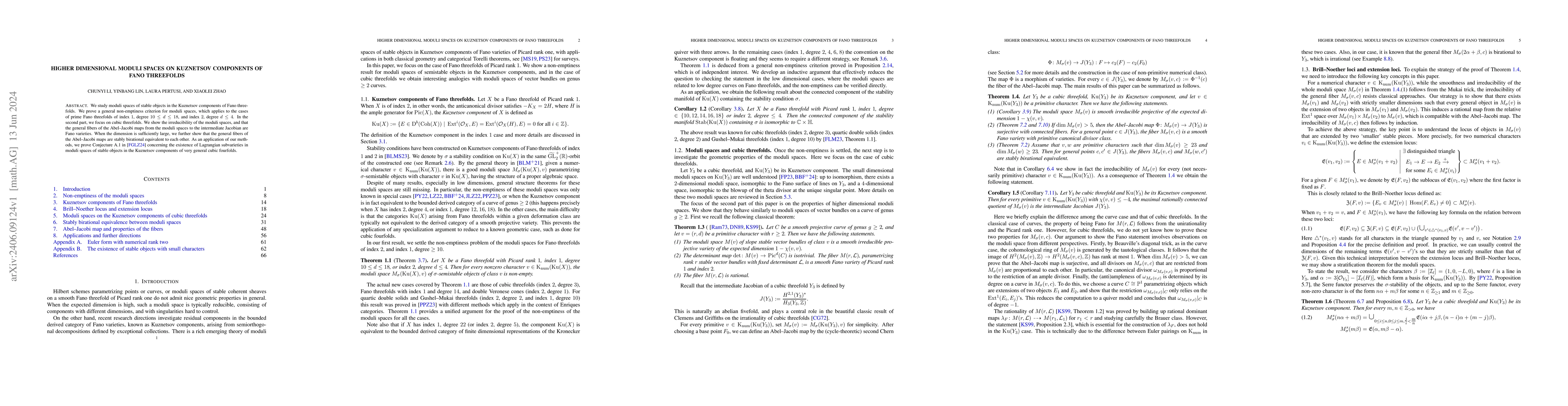 Thumbnail for Higher dimensional moduli spaces on Kuznetsov components of Fano
  threefolds