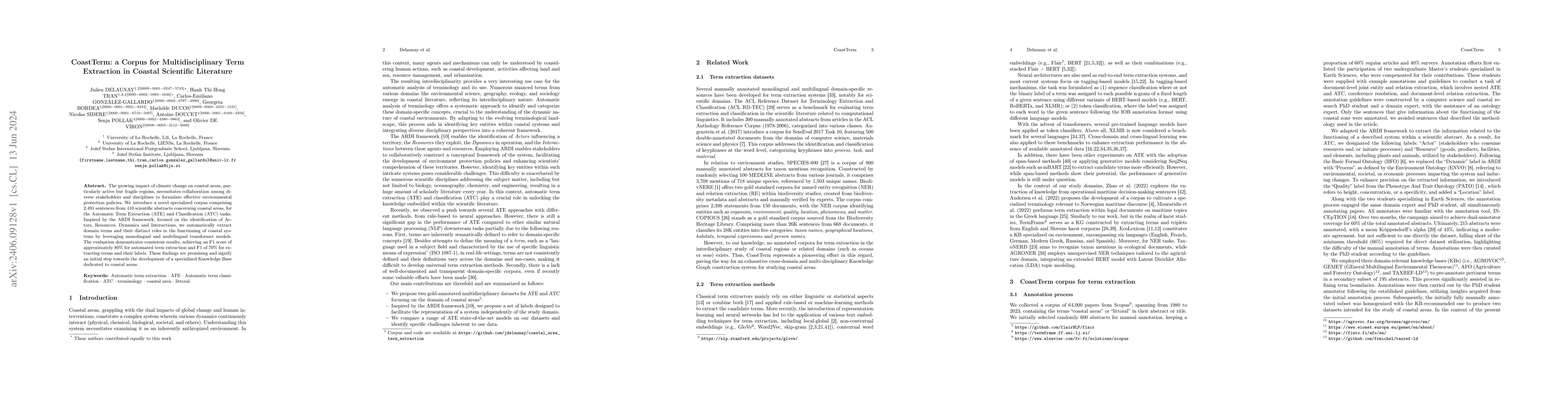 Thumbnail for CoastTerm: a Corpus for Multidisciplinary Term Extraction in Coastal
  Scientific Literature