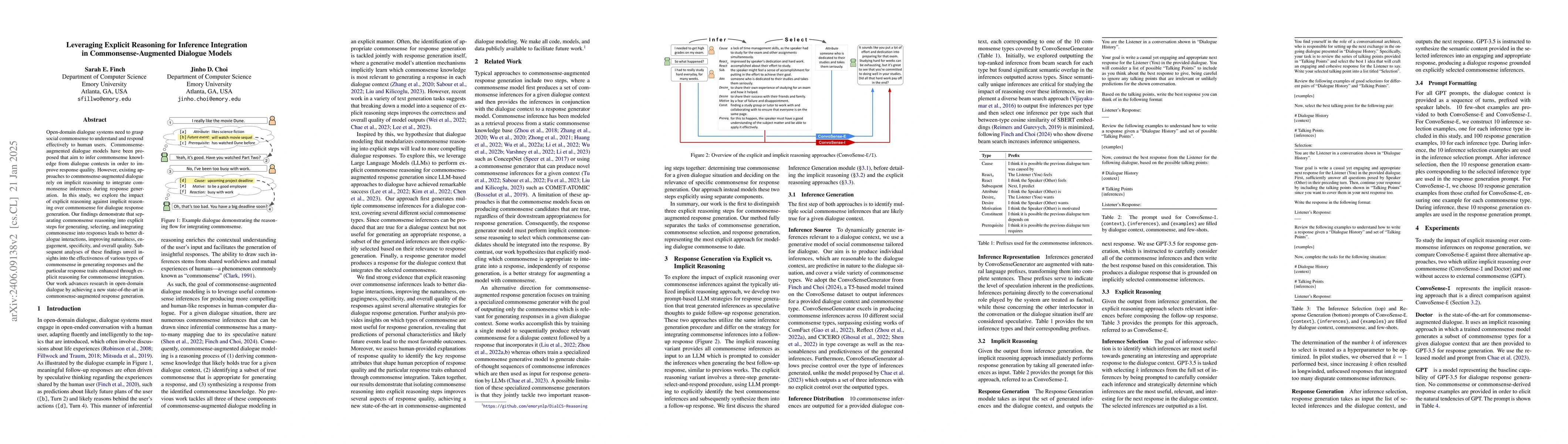 Thumbnail for Leveraging Explicit Reasoning for Inference Integration in
  Commonsense-Augmented Dialogue Models