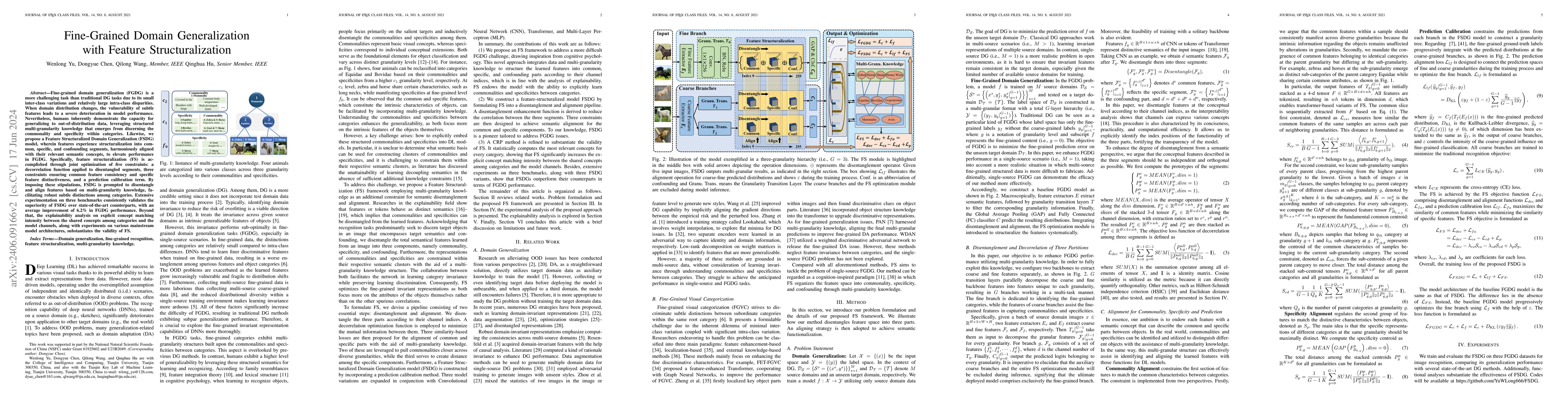 Thumbnail for Fine-Grained Domain Generalization with Feature Structuralization