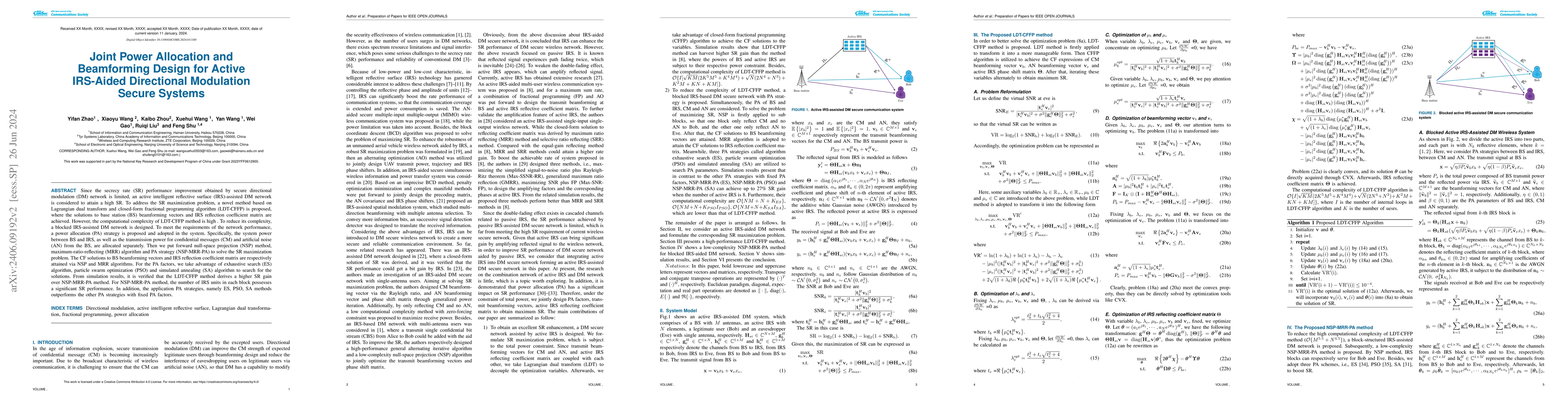 Thumbnail for Joint Power Allocation and Beamforming Design for Active IRS-Aided
  Directional Modulation Secure Systems