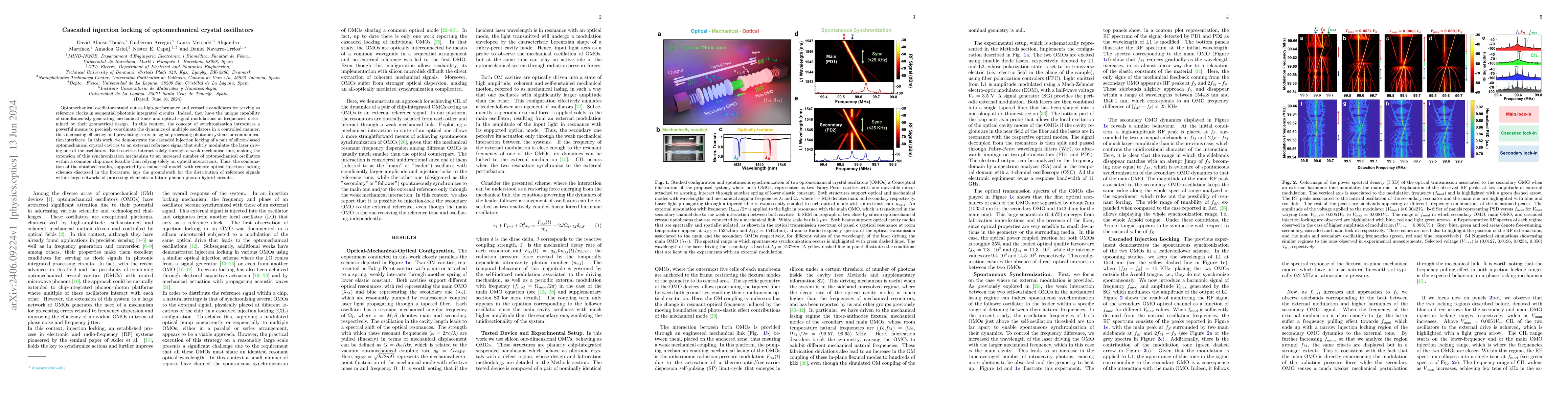 Thumbnail for Cascaded injection locking of optomechanical crystal oscillators