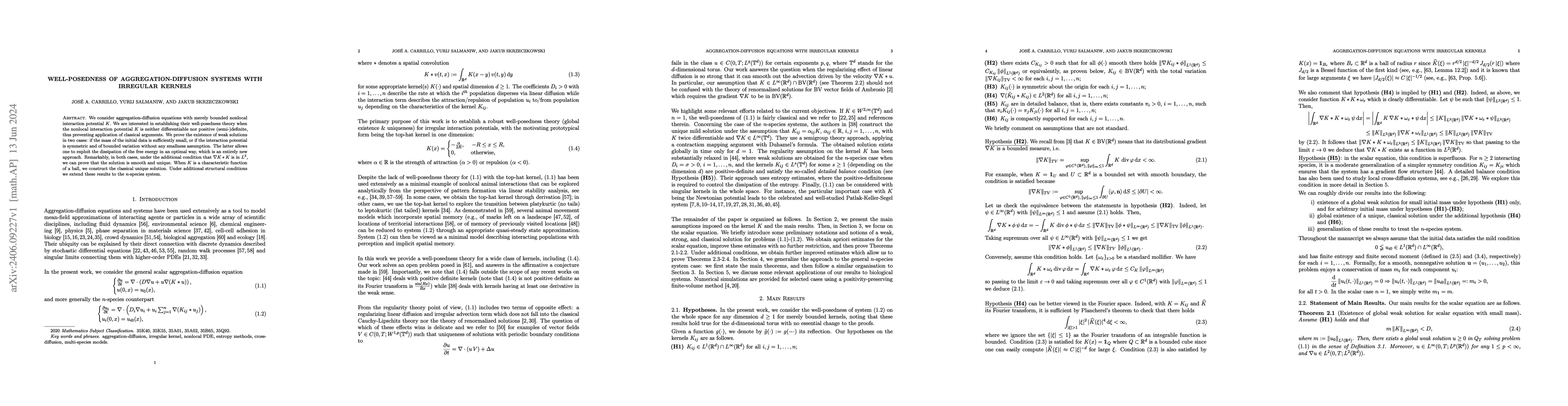 Thumbnail for Well-posedness of aggregation-diffusion systems with irregular kernels