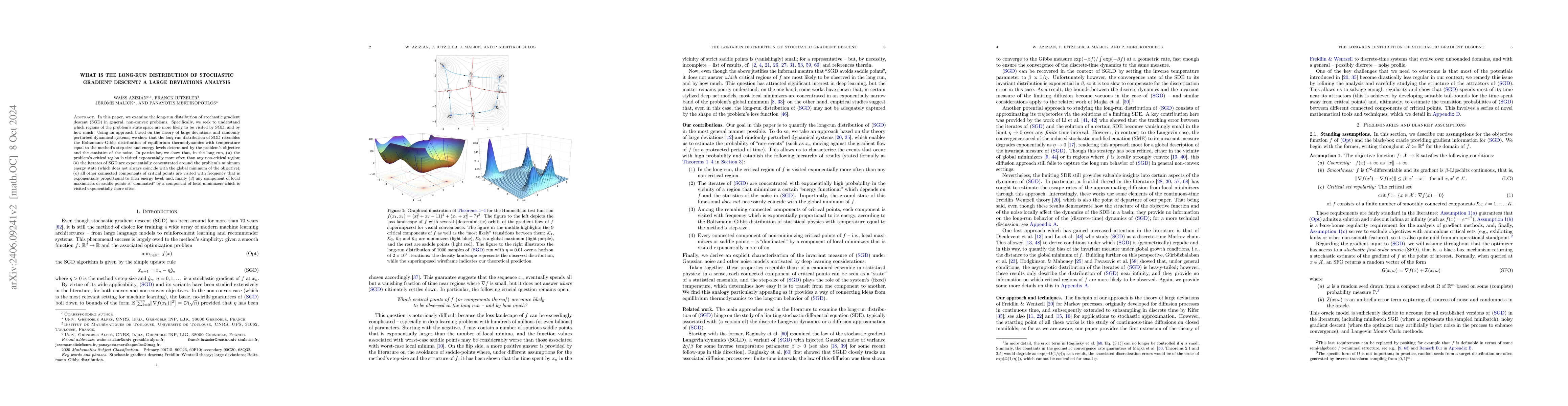 Thumbnail for What is the long-run distribution of stochastic gradient descent? A
  large deviations analysis