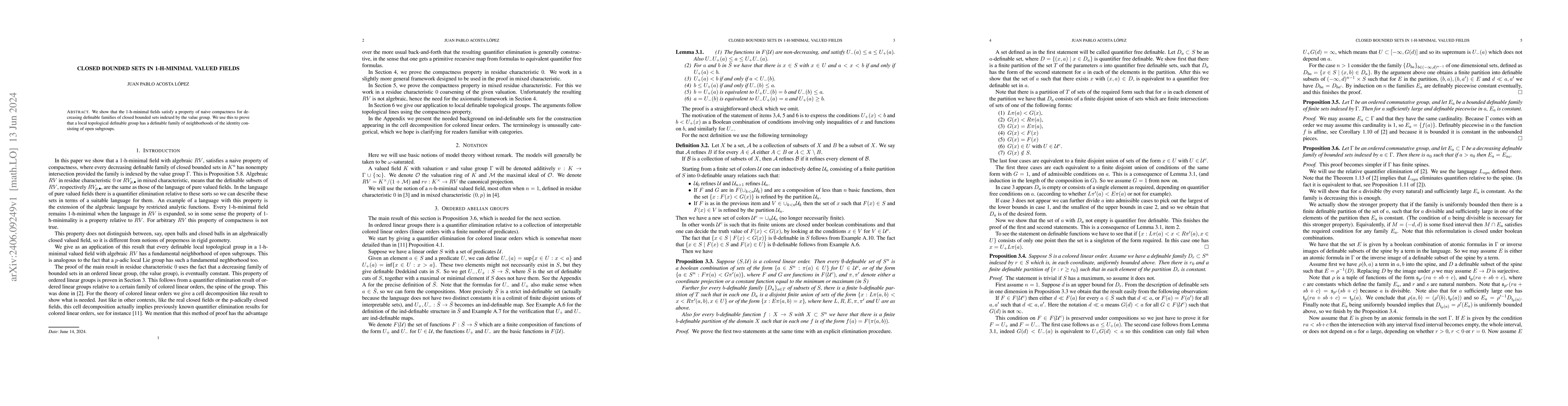 Thumbnail for Closed bounded sets in 1-h-minimal valued fields