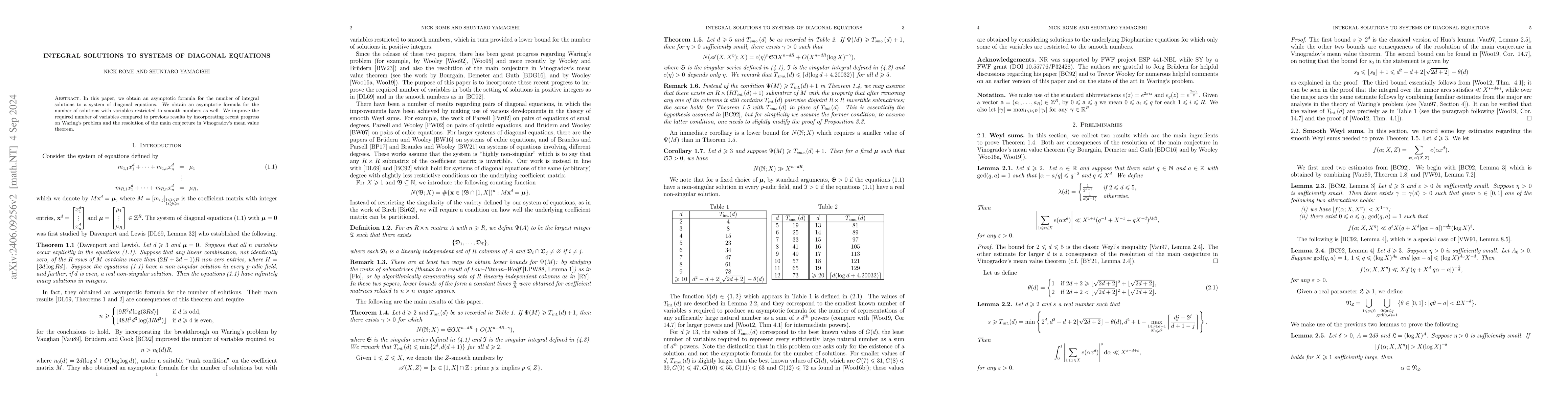 Thumbnail for Integral solutions to systems of diagonal equations