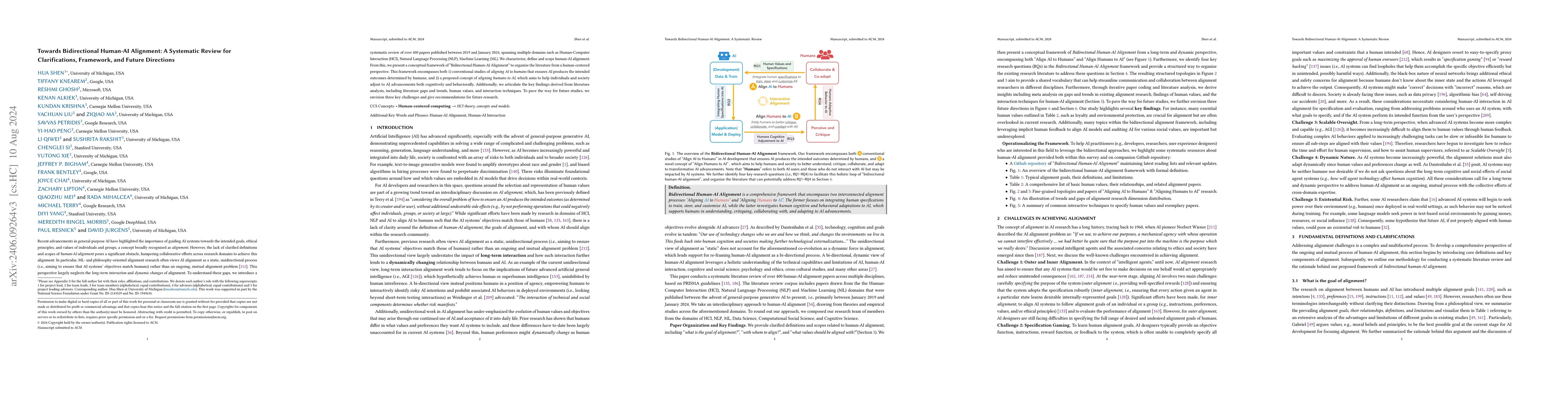 Thumbnail for Towards Bidirectional Human-AI Alignment: A Systematic Review for
  Clarifications, Framework, and Future Directions