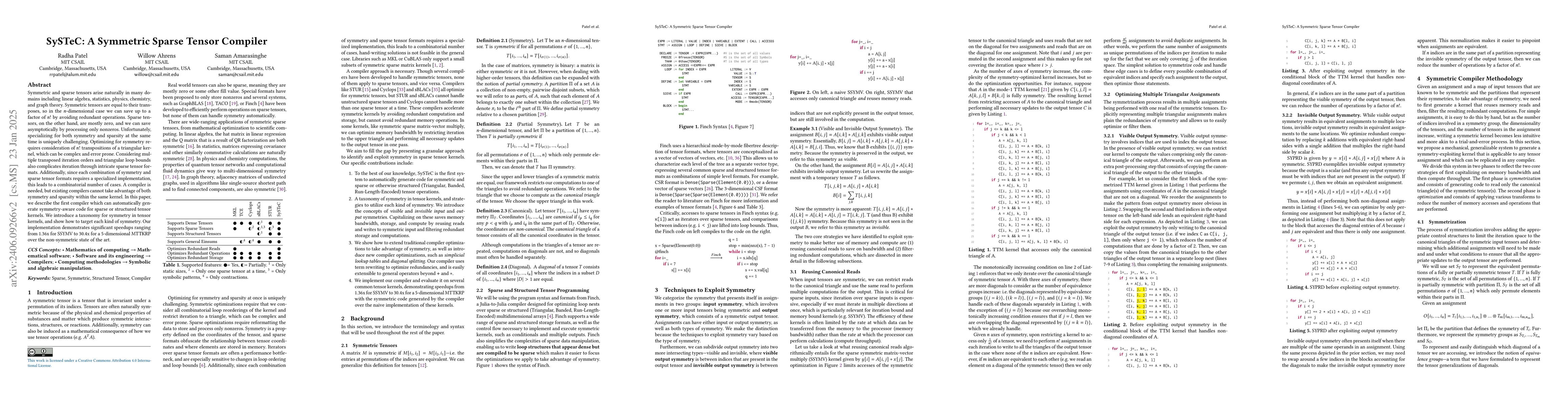 Thumbnail for SySTeC: A Symmetric Sparse Tensor Compiler