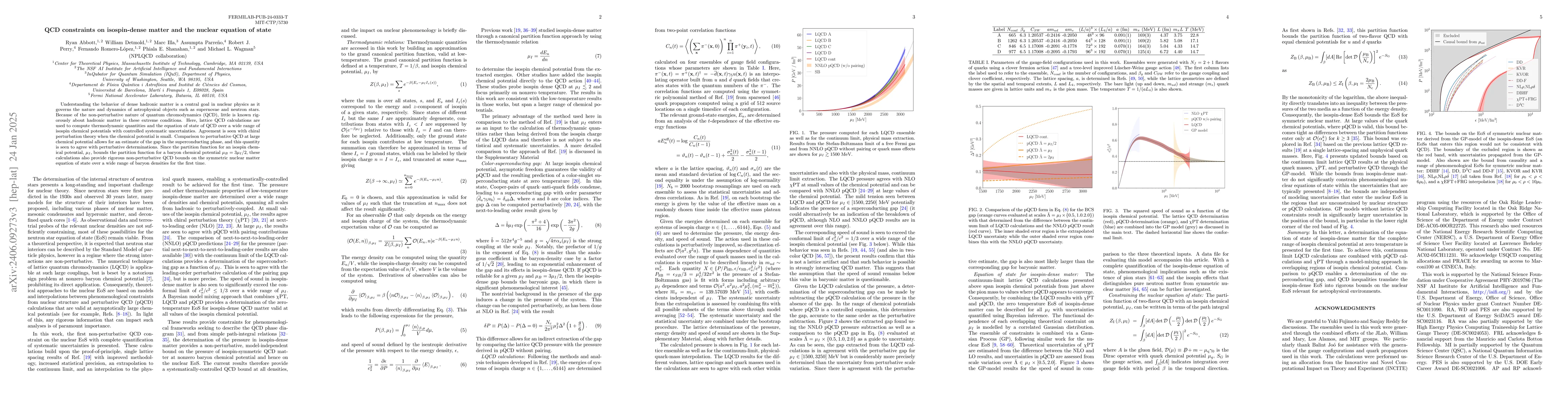 Thumbnail for QCD constraints on isospin-dense matter and the nuclear equation of
  state