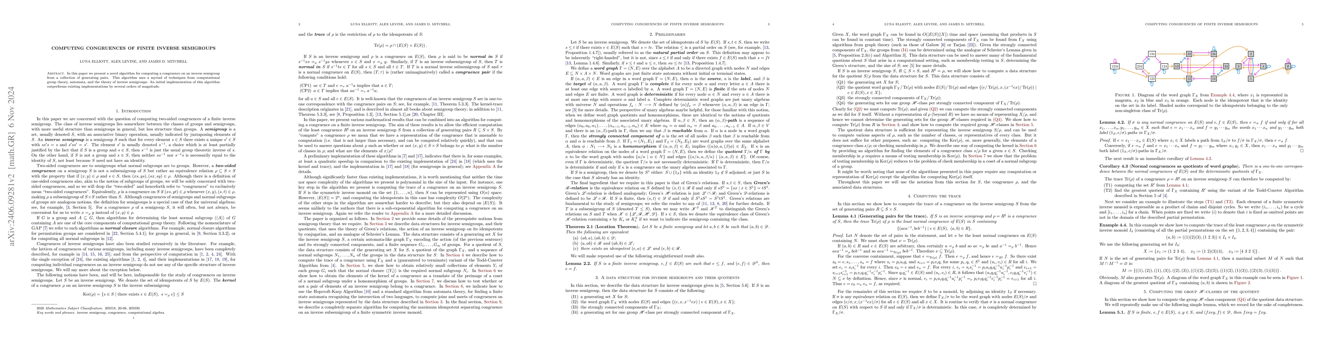 Thumbnail for Computing congruences of finite inverse semigroups