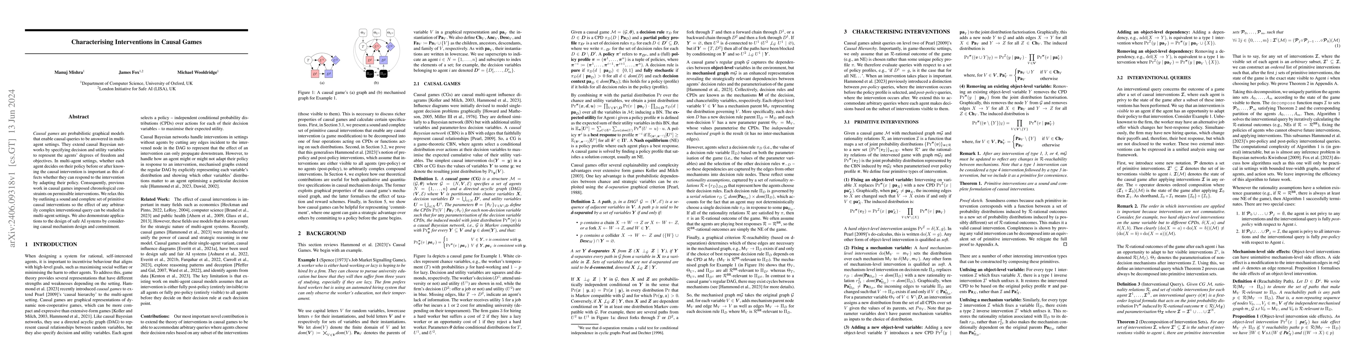 Thumbnail for Characterising Interventions in Causal Games