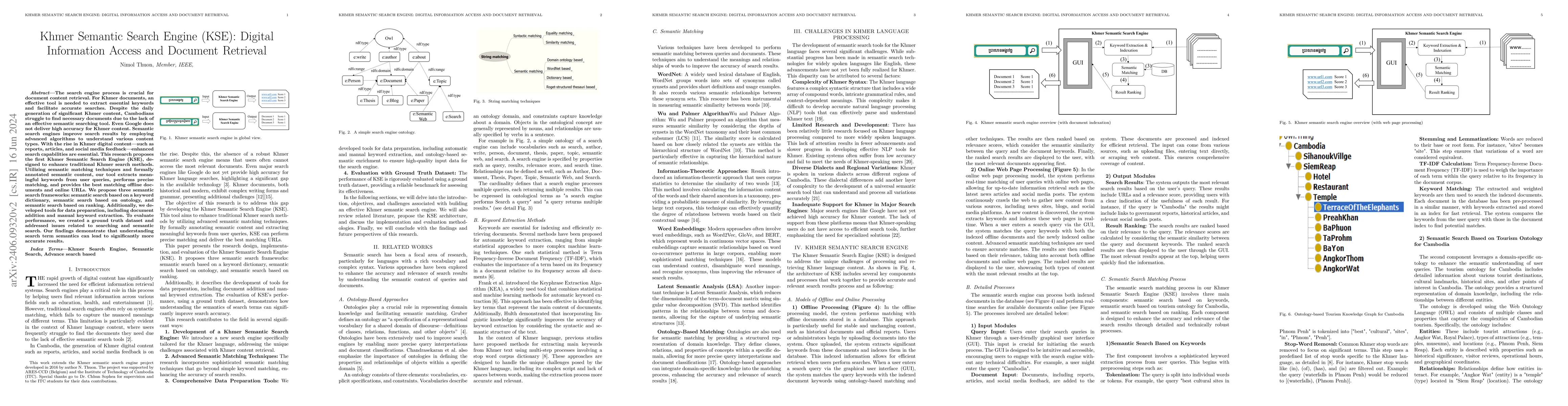 Thumbnail for Khmer Semantic Search Engine (KSE): Digital Information Access and
  Document Retrieval