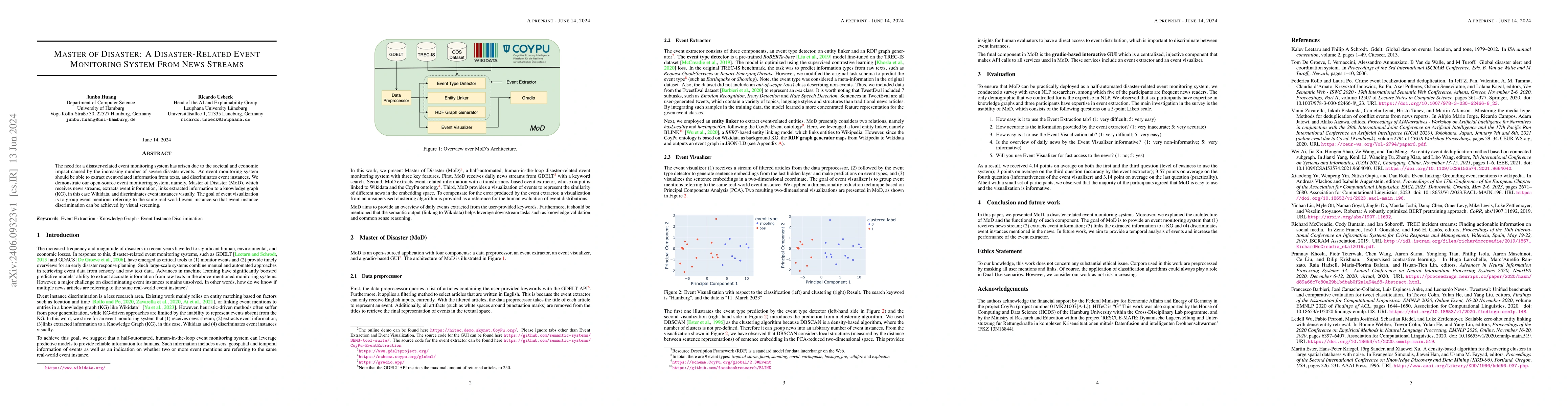 Thumbnail for Master of Disaster: A Disaster-Related Event Monitoring System From News
  Streams