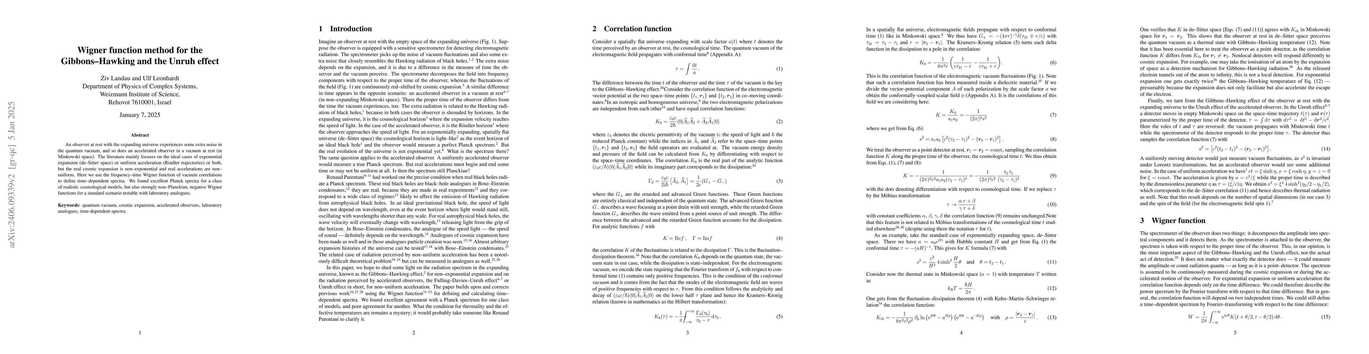Thumbnail for Wigner function method for the Gibbons-Hawking and the Unruh effect